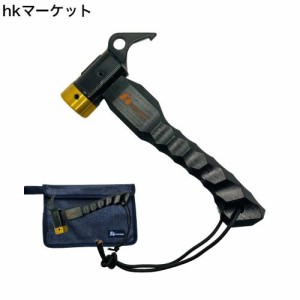 FOREST HOME ショートペグハンマー ハンマー 真鍮ヘッド 名栗加工ハンドル 小型 コンパクト ペグ打ち アウトドア テント設営 (ブラック)