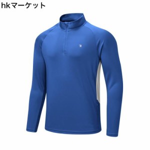 [Gopune] メンズ ハーフジップ シャツ 長袖 快適 ゴルフウェア カットソー ランニングウェア 吸汗速乾 スポーツウェア インナー カジュア