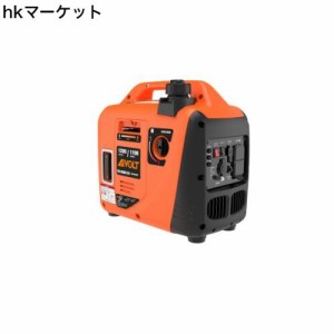 AIVOLT インバーター発電機 小型発電機 ポータブル発電機 定格出力1.1kVA 高出力正弦波 ガソリン発電機 50Hz/60Hz切替 過負荷保護 防音型