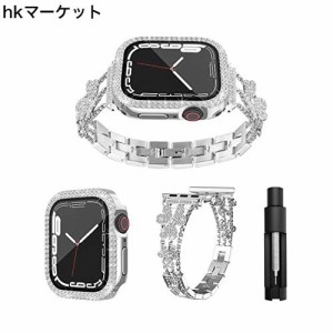 [GOCROWEEN] for Apple Watch用バンド アップルウォッチ バンド 三つ葉 クローバー 金属製バンド チェーンバンド ダイヤモンドバンド レ