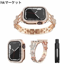 [GOCROWEEN] for Apple Watch用バンド アップルウォッチ バンド 三つ葉 クローバー 金属製バンド チェーンバンド ダイヤモンドバンド レ