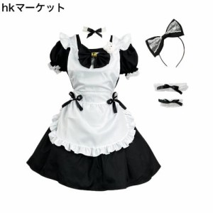 [FULINE] メイド服 コスプレ メイドコスチューム 仮装 コンカフェ メイドカフェ クマ ぬいぐるみ ショート丈 レディース こすぷれ セット