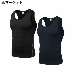 [HomyComy] タンクトップ メンズ トレーニング 2枚組 吸汗速乾 フィットネス Tシャツ スポーツ 筋トレ スポーツウェア