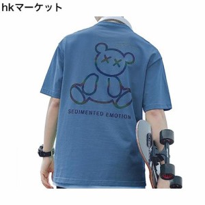 [Easykode] Tシャツ メンズ 半袖 夏服 かわいい ティーシャツ 人気 蛍光プリント トップス かっこいい 服 大きいサイズ ティシャツ オシ