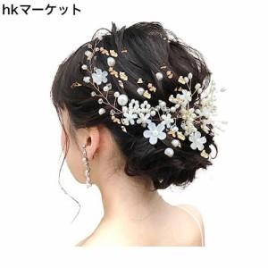 [JZOON] 成人式 結婚式 浴衣 髪飾り ヘアアクセサリー かんざし ヘッドドレス 人気 成人式 水引 金箔 銀箔 パール 和服 七五三 卒業式 入