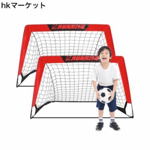 L RUNNZER サッカー ゴール 折りたたみ 2個セット 子供用 ポータブルサッカーゴール フットサル用ゴール ミニ 室内 屋外 庭 こども 折り