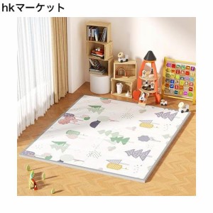 GruFini プレイマット 赤ちゃん 折りたたみ 200×150×2cm 厚手 安全検査済み ベビーマット 防水 防音 ベビープレイマット 滑り止め おし