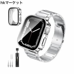 [ANYOI] 対応 Apple Watch バンド 45mm 防水ケース 3D直角エッジデザイン 一体型360ど度 Apple Watch バンド ステンレス製 アップルウォ