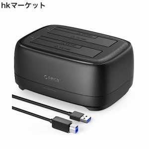 ORICO HDDスタンド 2台搭載 USB 3.0 to SATA III 3.5インチHDD用 ツールフリーファイルバックアップ/ゲームロード サポートUASP 最大40TB