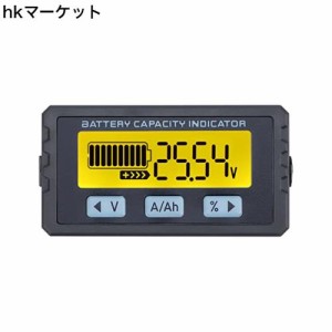 DROK バッテリーメーター 100V 100A バッテリーチェッカー バッテリー残量表示計 デジタル 電圧計 電流計 バイク 車 2mシールドワイヤー