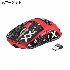 A.JAZZ ゲーミングマウス 超軽量49g ワイヤレス2.4 G/無線Bluetooth/有線Type-C マウス 滑り止めシール付き オリジナル位相PAW3395センサ