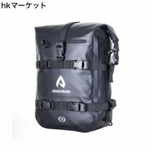 ARMOURAIN バイクシートバッグ防水 15L バイク サイドバッグバイク カバンドライバッグバイク ツールバッグガードバーバッグ (PVC ブラッ