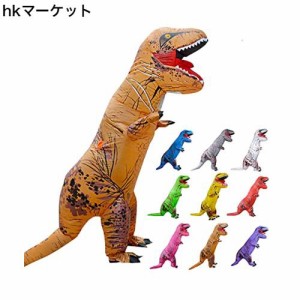 大人用 ティラノサウルス インフレータブルスーツ T-REX コスプレ服 (ブルー)