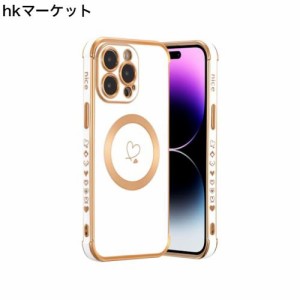 ZTOFERA iPhone 15 Pro Max 用 ケース MagSafe対応 マグネット搭載 ケース 韓国 可愛い ハート おしゃれ 人気 アイフォン 15 Pro Max ス