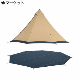 3F UL GEAR 部落4 ワンポールテント 210T 2点セット(テント+グランド シート) 煙突穴付きタープテント 防水 アルミ テント 折りたたみ 簡