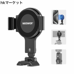 NEEWER マグネット式スマホ三脚マウントアダプター Arca型ベース、コールドシュー付き 180°チルト調節可能 コンパチブル MagSafe iPhone