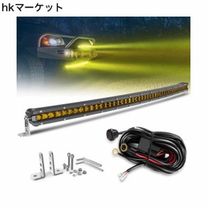 ブレイブ・ウェイ ledライトバー 車 32インチ 420W 高輝度 イェローライト LEDワークライト IP68防水 広角＆狭角 一体型 車外灯/前照灯/