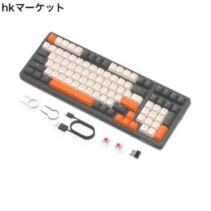 ZIYOU LANG K8 ゲーミングキーボード ワイヤレス メカニカルキーボード 100キー 赤軸/青軸 テンキー ホットスワップ対応 ガスケットマウ