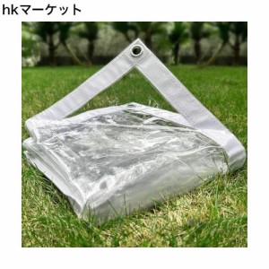 LTCANOPY クリアタープ 3m x 3m、厚さ：0.4mm、ビニール防水クリアシート、グロメット付きプラスチックシートエッジ二重縫い目補強、耐久