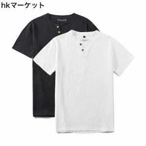 [VERAVANT] tシャツ メンズ 半袖 長袖 春服 夏服 メンズ 2枚組 綿100% 無地 ヘンリーネック フィットネス おしゃれ インナーシャツ ロン