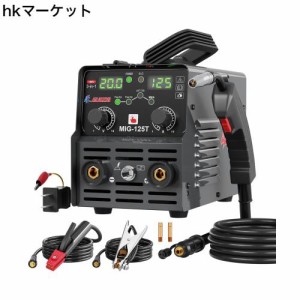 GZ GUOZHI 溶接機 100v 半自動 125A アーク溶接 ノンガスワイヤー溶接 tig溶接 1台3役 インバーター直流 半自動溶接機 定格使用率60% 小