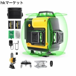 FELLAT レーザー墨出し器 4x360° グリーンレーザー フルライン レーザーレベル 16ライン レーザー水平器 自動補正 高輝度 リモコン付き 