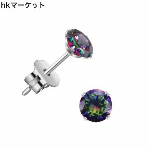 医療用 純チタン ピアス つけっぱなし用 セカンド ファーストピアス メンズ レディース 4本爪2/3/4/5/6mm 最高級AAAAAジルコニア CZ 軸太