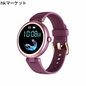 SHANG WING スマートウォッチ iphone アンドロイド対応 レディース 丸型 腕時計 歩数計 活動量計 Smart Watch Women 1.09インチ高精細画