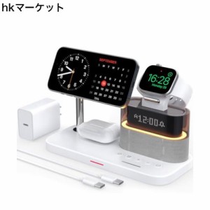 GLILAVOX 5in1 ワイヤレス充電器 マグネット 15w 時計付き Compatible with iPhone 15/14/13/12/Pro/Pro Max/apple watch ultra 2/SE/9/8