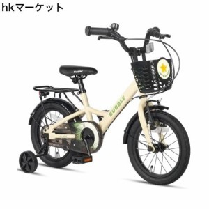 【Glerc】Bubble子供用自転車 14インチ 可愛い星柄 3歳 4歳 5歳 男の子かっこいい自転車 補助輪/キックスタンド（16インチ）/前後輪ブレ