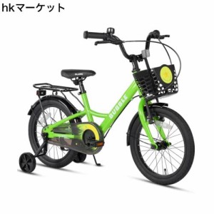 【Glerc】Bubble子供用自転車 16インチ 可愛い星柄 5歳 6歳 7歳 男の子かっこいい自転車 補助輪/キックスタンド（16インチ）/前後輪ブレ