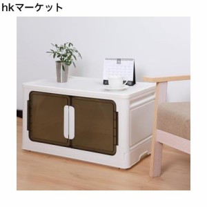 FUNHOO 【64L×1段ボックス 大容量】収納ボックス 折り畳み 蓋付き 収納ケース 衣装ケース 大型収納ボックス 中身が見える 収納箱 キャス