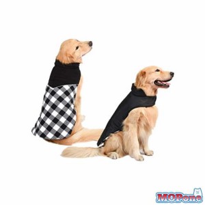 犬服 ペット 秋冬綿服 小型犬 中型犬 大型犬 向け リバーシブル ダウン風 ベスト ジッパー穴付き 袖なし マジックテープ着脱簡単 コート 