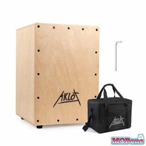 AKLOT カホン, ボックスドラム Cajon 木製 パーカション 打楽器 ケース付き 内部調節可能なスネア 初心者・プロ (35.5*25.4*25.4cm)