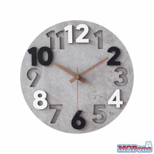 壁掛け時計 おしゃれ 人気 北欧 静音 掛け時計 枠なし 3D立体 凹凸 大数字 見やすい 石目パネル 12インチ(直径30cm) アナログ 時計 オフ