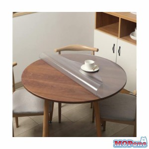 XinGe 円形 テーブルマット テーブルクロス 直径80cm 円形 ビニール 厚さ1.5mm PVC製 透明 テーブルクロス 汚れ防止 撥水加工 耐熱 定型