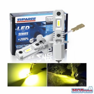 SUPAREE h3 led フォグランプ 24v 爆光 h3 led 24v イエロー ショート h3 led バルブ 3000K 1200lm 12V/24V車検対応 CSPチップ搭載 両面