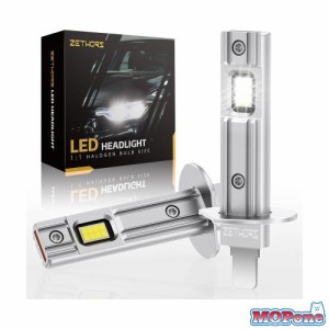 Zethors H1 LEDヘッドライト電球 16000LM 60W 400%明るい LEDヘッドライト 車変換キット 無極性 1:1ミニサイズ プラグアンドプレイ ハロ