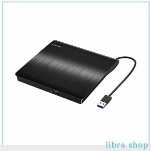 Cocopa USB 3.0外付け DVD ドライブ DVD プレイヤー ポータブルドライブ CD/DVD読取・書込 DVD±RW CD-RW USB3.0/2.0 Window/Mac OS両対