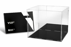 iFREEMEN 大型 【PREMIUM】 フィギュアケース アクリルケース コレクションケース (30x25x25cm, 台座黒＋背面ミラー)