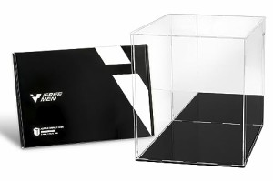 iFREEMEN 大型 【PREMIUM】 フィギュアケース アクリルケース コレクションケース (25x25x30cm, 台座黒＋背面ミラー)