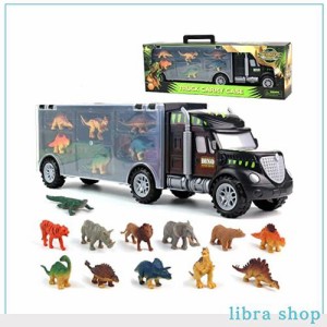 Fajiabao 恐竜 おもちゃ 恐竜 玩具 車 おもちゃ 子供 おもちゃ 男の子 知育玩具 6歳 おもちゃ 収納 恐竜 フィギュア 動物 フィギュア 3 4