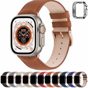 アップルウォッチ バンド Apple Watch バンド アップルウォッチベルト 本革 装着簡単 保護ケース付き レディース メンズ 1/2/3/4/5/6/7/8