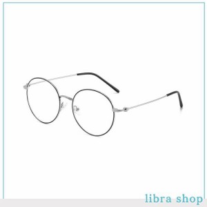 [Dollger] ブルーライトカットメガネ 伊達メガネ 度なし 眼鏡 uvカット 黒縁・シルバー