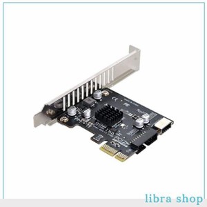 cablecc 5Gbps Type-E USB 3.1 フロントパネルソケット＆ USB 2.0からPCI-E 1X ExpressカードVL805アダプター マザーボード用 BLACK PCI-