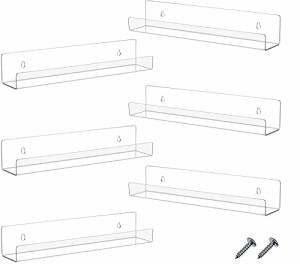 Dezzer ウォールシェルフ 6個セット 飾り棚 雑貨置き スペース拡張 クリアオシャレな壁掛けラック ウォール収納ラック アクリル壁掛け棚 