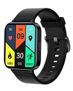 スマートウォッチ 2023 新登場 1.70インチ大画面 Smart Watch 活動量計 腕時計 100種類運動モード 女性の生理周期リマインダー 心拍数 睡