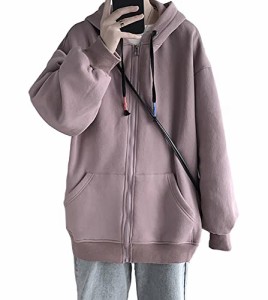 [foveitaa] ジップ パーカー メンズ 秋服 オーバーサイズ 大きいサイズ ゆったり ユニセックス 長袖 春秋服 人気 無地 柔らかい肌触り 快