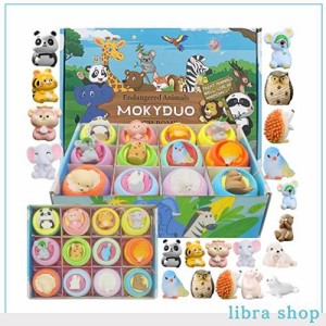 MOKYDUO バスボム 子供 バスボール 詰め合わせ お風呂 知育 ギフト 女性 人気 動物 キャラクター おもちゃ 入浴剤 カラフル 個包装 誕生