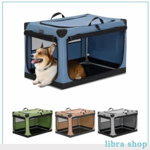 Petsfit ソフトクレート 犬用クレート クレート 回転式パイプ 中型犬 小型犬 76Hx50Wx48.5H cm ソフトケージ 犬用ソフト 折りたたみ式 ド